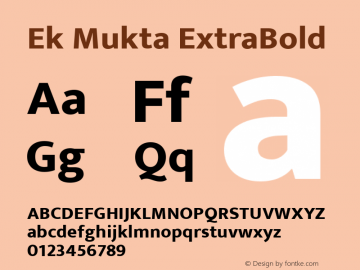 Ek Mukta ExtraBold Version 1.2图片样张