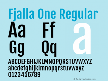 Fjalla One Regular Version 1.001 Font Sample