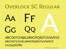 Overlock SC Regular Version 1.001 Font Sample