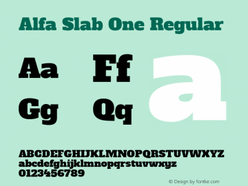 Alfa Slab One Regular Version 1.001图片样张