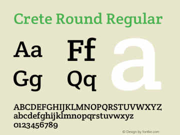 Crete Round Regular Version 1.001 Font Sample