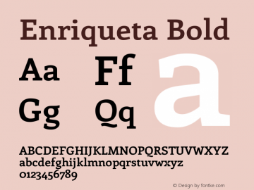 Enriqueta Bold Version 1.002 Font Sample
