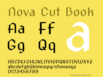 Nova Cut Book Version 2.000 Font Sample
