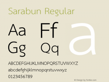 Sarabun Regular Version 1.3.2 2013 Font Sample