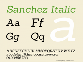 Sanchez Italic Version 1.001 Font Sample