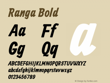 Ranga Bold Version 1.0.2 Font Sample