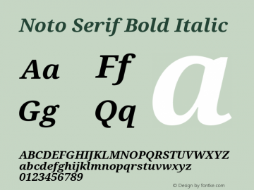 Noto Serif Bold Italic Version 1.03图片样张