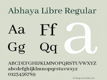 Abhaya Libre Regular Version 1.030;PS 1.30;hotconv 1.0.81;makeotf.lib2.5.63406 Font Sample