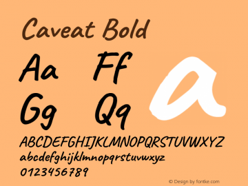 Caveat Bold Version 1.096; ttfautohint (v1.3)图片样张