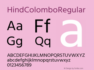 Hind Colombo Regular Version 1.000;PS 1.0;hotconv 1.0.86;makeotf.lib2.5.63406; ttfautohint (v1.4.1) Font Sample