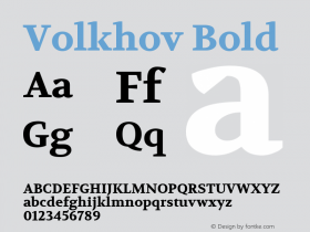 Volkhov Bold Version 1.010图片样张