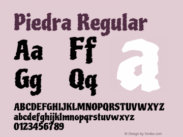 Piedra Regular Version 1.000 Font Sample