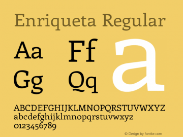 Enriqueta Regular Version 1.002 Font Sample