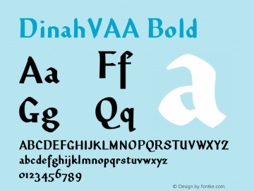 DinahVAA Bold Version 1.0 Font Sample