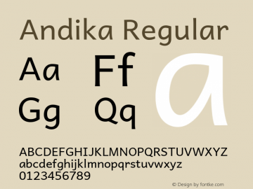 Andika Regular Version 1.000 Font Sample