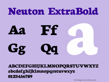 Neuton ExtraBold Version 1.42 Font Sample