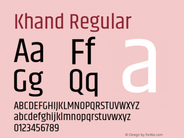 Khand Regular Version 1.0 Font Sample