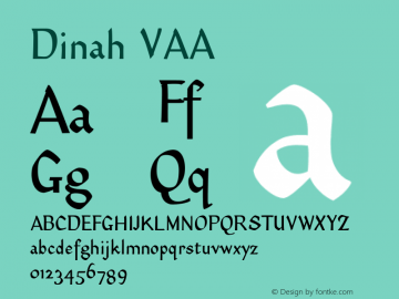 Dinah VAA Unknown Font Sample