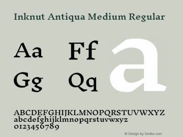 Inknut Antiqua Medium Regular Version 1.002图片样张