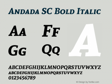 Andada SC Bold Italic Version 1.003图片样张