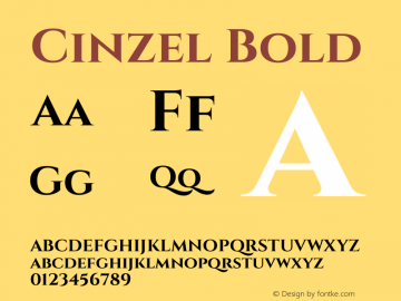 Cinzel Bold Version 1.001;PS 001.001;hotconv 1.0.56;makeotf.lib2.0.21325图片样张