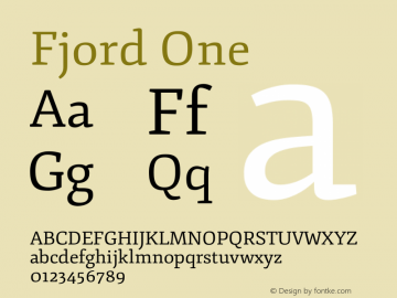 Fjord One Version 1.002 Font Sample