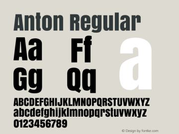 Anton Regular Version 1.000图片样张