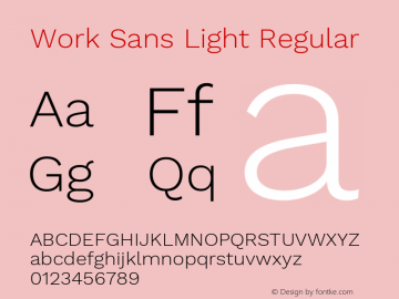 Work Sans Light Regular Version 1.400图片样张