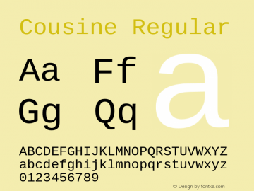 Cousine Regular Version 1.21 Font Sample