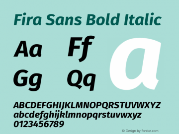 Fira Sans Bold Italic Version 4.106g图片样张