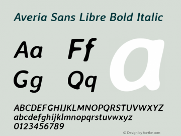 Averia Sans Libre Bold Italic Version 1.001图片样张