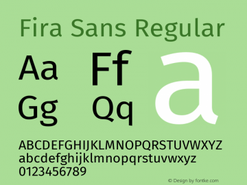 Fira Sans Regular Version 4.106g Font Sample