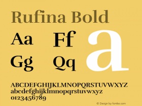 Rufina Bold Version 1.001 Font Sample