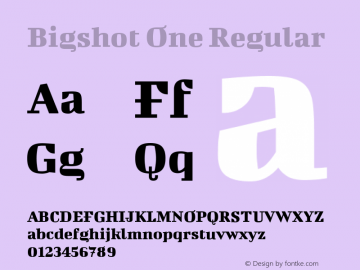Bigshot One Regular Version 1.000 Font Sample