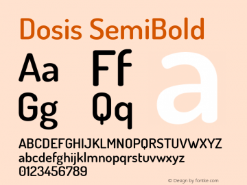 Dosis SemiBold Version 1.007图片样张