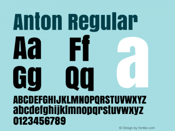 Anton Regular Version 1.000图片样张