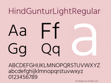 Hind Guntur Light Regular Version 1.000;PS 1.0;hotconv 1.0.86;makeotf.lib2.5.63406; ttfautohint (v1.4.1) Font Sample