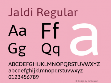 Jaldi Regular Version 1.007 Font Sample