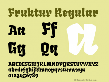 Fruktur Regular Version 1.004; ttfautohint (v1.4.1) Font Sample