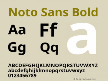 Noto Sans Bold Version 1.04 Font Sample