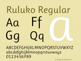 Ruluko Regular Version 1.001图片样张