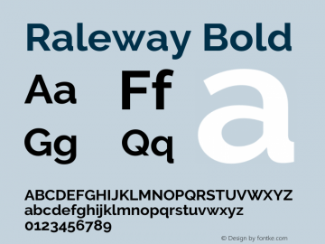 Raleway Bold Version 3.000g; ttfautohint (v1.5) -l 8 -r 28 -G 28 -x 14 -D latn -f cyrl -w G -c -X 