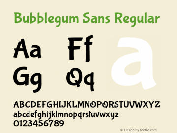 Bubblegum Sans Regular Version 1.001图片样张