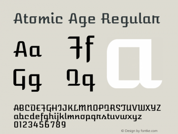 Atomic Age Regular Version 1.007; ttfautohint (v1.4.1) -l 6 -r 46 -G 0 -x 0 -H 200 -D latn -f none -m 