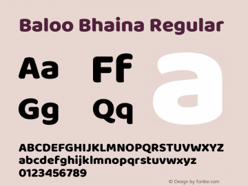 Baloo Bhaina Regular Version 1.007;PS 1.000;hotconv 1.0.88;makeotf.lib2.5.647800图片样张