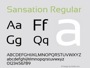 Sansation Regular Version 1.301 Font Sample