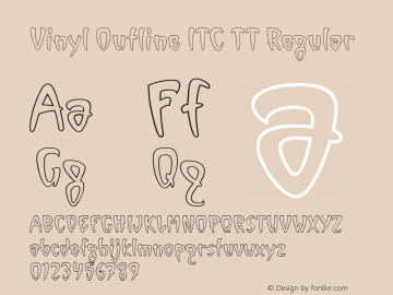 Vinyl Outline ITC TT Regular Macromedia Fontographer 4.1.3 5/16/97 Font Sample