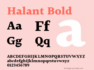 Halant Bold Version 1.100;PS 1.0;hotconv 1.0.78;makeotf.lib2.5.61930; ttfautohint (v1.1) -l 8 -r 50 -G 200 -x 14 -D latn -f deva -w gGD -W -c图片样张