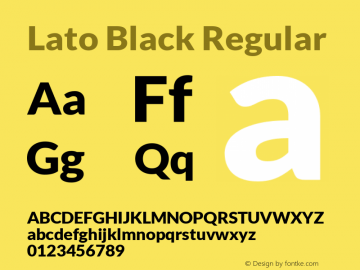 Lato Black Regular Version 1.104; Western+Polish opensource图片样张