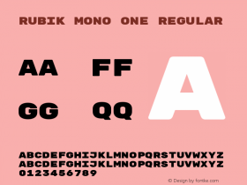 Rubik Mono One Regular Version 1.001 Font Sample